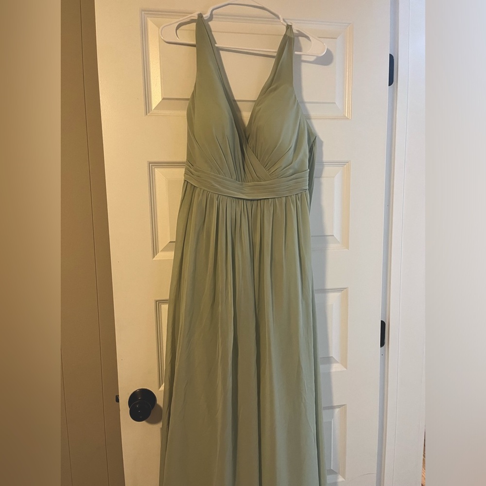 Azazie Sage Green Bridesmaid Dress Size 18